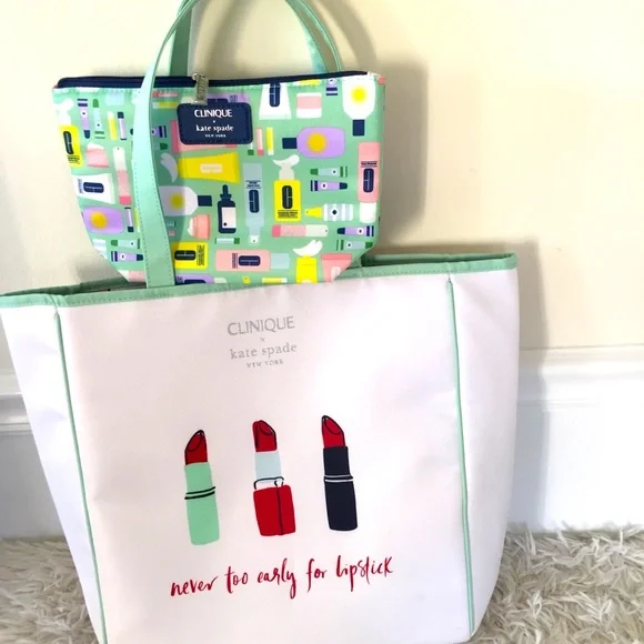 Clinique x Kate Spade New York Set Shopping Tote & Makeup Pouch - Picture 8 of 14